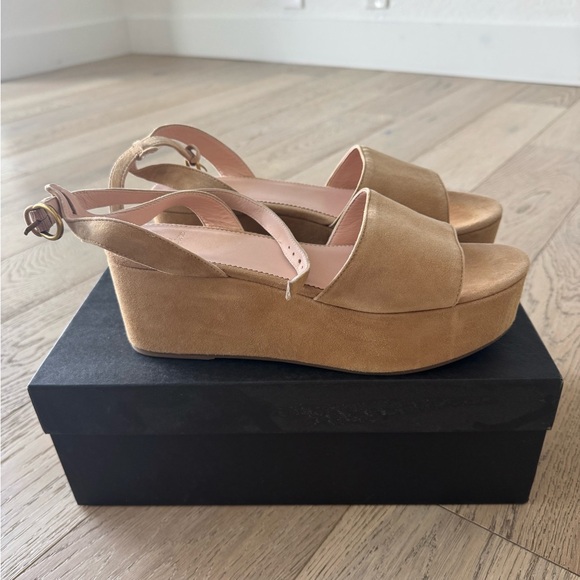 NEW J. Crew Suede flatform ankle-strap sandals Size 9.5- $148 - Picture 1 of 4